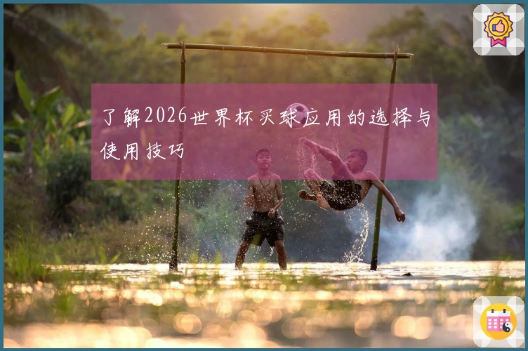 了解2026世界杯买球应用的选择与使用技巧